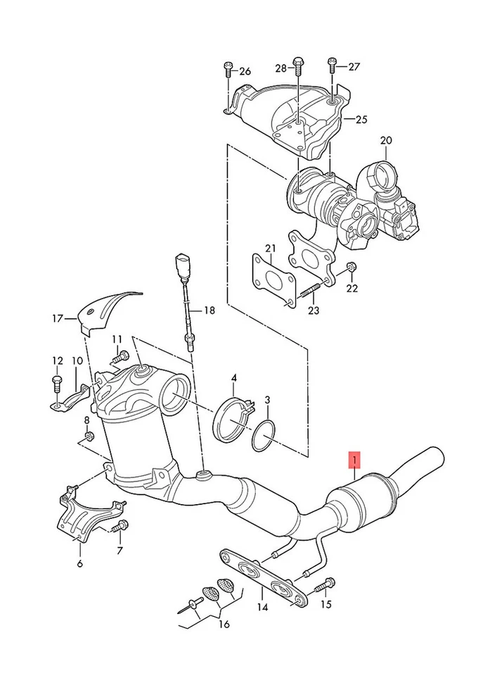 Genuine AUDI Q3 F3B F3N Exhaust Pipe 5QA254500C - Image 1 of 1