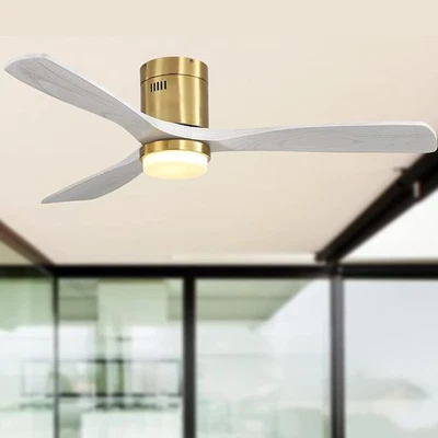 Sofucor 52 Inch Low Profile Ceiling Fan with Lights 52 inch, Silver gray+gold - Image 1 of 4