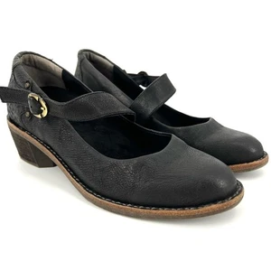 Zapatos de salón Halsa Mia Mary Jane de cuero con tacón hebilla talla 8 negros cómodos  - Imagen 1 de 10