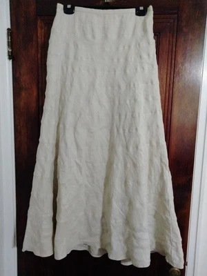 Maxi Falda Talla S Suave Envolventes Lino Algodón En Niveles Forrada Crema Foto 1 de 4