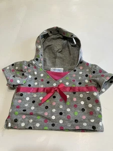 Sudadera con capucha a lunares Build A Bear gris rosa - Imagen 1 de 3
