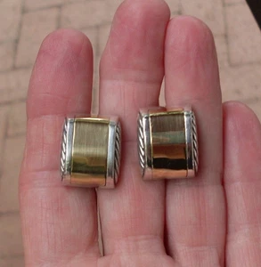 Retired David Yurman Cable Classic Cufflinks - 18K/925 - Gift Boxed - Picture 1 of 8