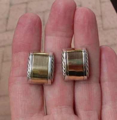 Gemelos clásicos retirados David Yurman Cable - 18K/925 - Caja de regalo Foto 1 de 4