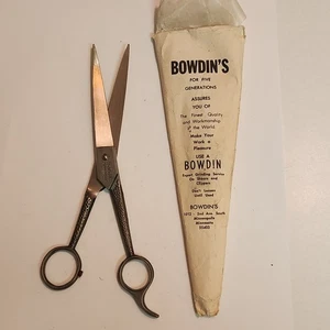 Vtg "R" Swiss Corrugator Scissors Bowdin's Minneapolis USA 7"  Grooming - Nice - Picture 1 of 17
