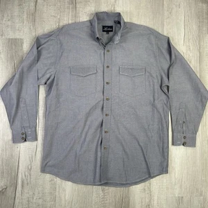 Camisa Occidental Lucchese Gris Manga Larga Con Botones Talla M/L Vaquero Rodeo Q - Imagen 1 de 9