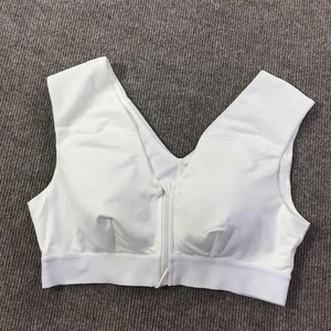 Tommie Copper Activewear Shoulder Support Sport Bra Large White Zip Front Gym - Picture 1 of 11