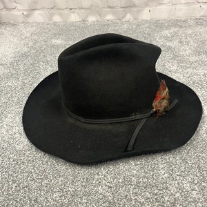 Bradford Western schwarz Echtfell Filz Tycoon Cowboy Hut Größe 7 -3/8 - Bild 1 von 9