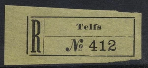 REGISTRATION LABEL AUSTRIA 1897...TELFS...MINT - Picture 1 of 1