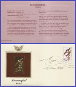 USA2 #2644 U/A RÉPLICA DORADA FDC Costas Hummingbird - Imagen 1 de 1