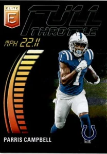 2023 Donruss Elite #FT-PC Parris Campbell Full Throttle Green Indianapolis Colts - Picture 1 of 2