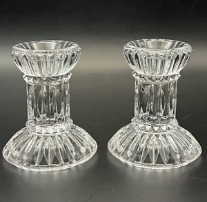 Mikasa Jubilation Fluted Clear Crystal 3" Candle Holders - Picture 1 of 4
