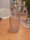 Quality Heavy Vintage Crystal Cut Glass Square Decanter 26 Cm Tall Mint
