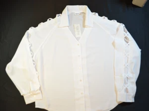Blusa para mujer Together grande blanca manga larga recortada manga abotonada nueva con etiquetas - Imagen 1 de 8