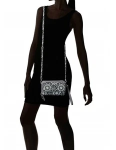 Bandolera Vera Bradley RFID 3 en 1 cachemira negra - Imagen 1 de 8
