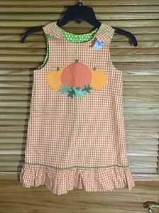 The Bailey Boys Girls Size 6 Orange Gingham Reversible Sleeveless Dress YS-507 - Picture 1 of 7