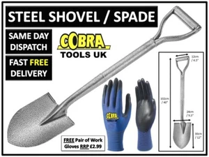 Carbon Steel Garden Border Spade Gardening Digging Grip Gardeners Shovel 25-49 - Picture 1 of 4