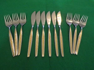 WMF Modell Palma / Capri Gold Cromargan Fischbesteck 6 Personen 12 Teile TOP - Bild 1 von 6