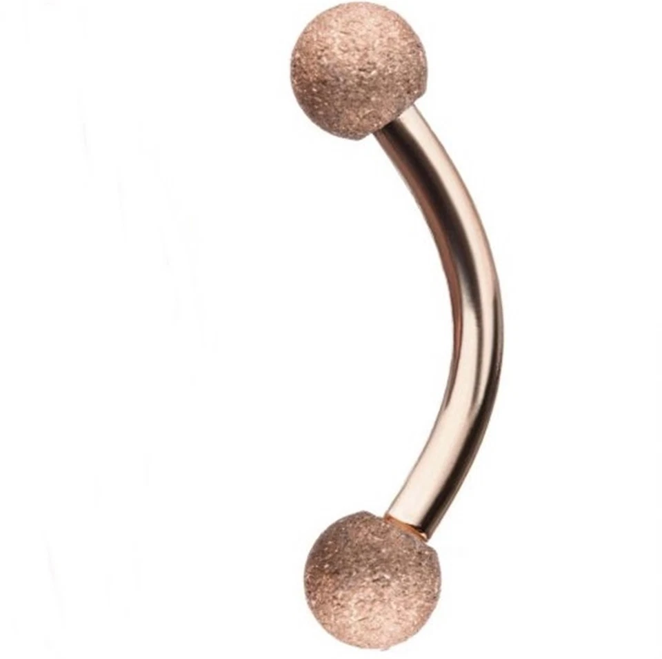 Ceja Torre Curva Oro Rosa IP 3mm Bolas Calibre 16 5/16" Barra * Foto 1 de 4