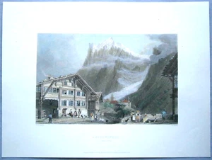 Impresión Bartlett 1835 Grindelwald, cantón de Berna, Suiza, #81 - Imagen 1 de 1