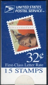 US Scott #BK267, "Humphrey Bogart" 32 cent stamps in makeshift booklet - Picture 1 of 1