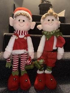 Elf Set Of 2 Christmas Decor Santa’s Little Helper’s Door Greeter - Picture 1 of 10