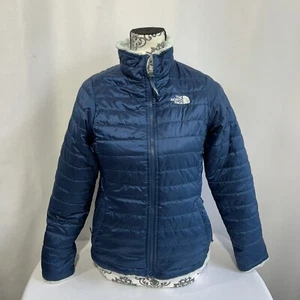 The North Face Jacket Girls L 14/16 Blue Mossbud Swirl Sherpa Reversible Coat - Picture 1 of 13