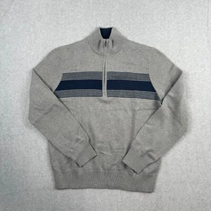 NWT Brooks Brother 1/4 Zip Gray Pullover Cotton Sweatshirt, Size Large - Picture 1 of 7