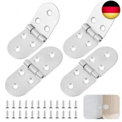 YUECHENGGUI 4 Stück 180 Grad Scharniere Klappbar Runde Klappscharnier Edelstahl