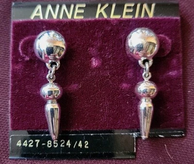 Дизайнерские посеребренные висячие серьги-капли Anne Klein новые из старых запасов - Изображение 1 из 3
