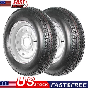 4 Set ST205/75D15 Trailer Tires with 15" Rims, 5 Lug on 4.5", 6-Ply Load Range C - Picture 1 of 8