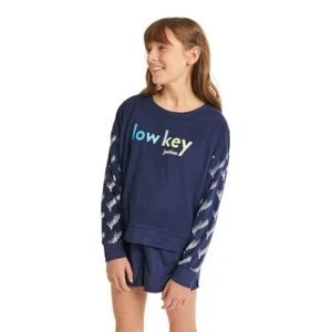 Justice Girls Cozy Fleece Long Sleeve Top & Sleep Short Pajama Set Size XL 16-18 - Picture 1 of 4