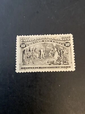 US Stamps Scott # 237...10c Columbian Mint Light Hinge..SCV $95 - Image 1 of 2