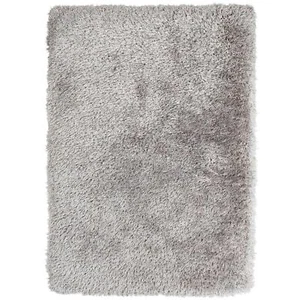 Montana Modern Super Heavy Weight Hand tufted Shaggy Abstract Silver Rugs - Picture 1 of 2