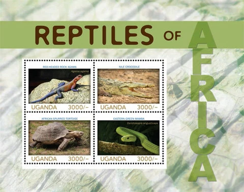 Uganda 2013 - REPTILES OF AFRICA - Sheet of 4  - MNH Cover