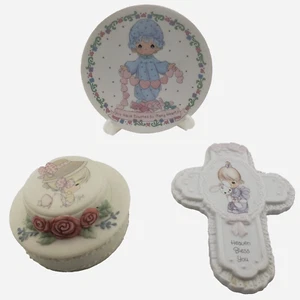 Lote Platos Precious Moments, Soporte, Tarro y Cruz. Colección vintage vacaciones - Imagen 1 de 5