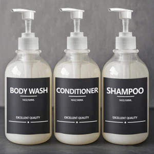 1/2/3 Stück 500ml Leere Seifenspender mit Etiketten Wand Montiert Halter Haken - Bild 1 von 18