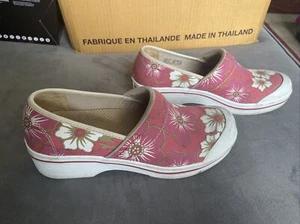 DANSKO Vegan Floral Starburst Clogs Pink Botanical Women Size 8.5 (Used) - Picture 1 of 11