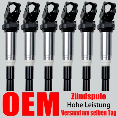 6x OEM Zündspule für BMW 1-ER E81 F20 3-ER E46 E90 F30 5-ER E39 E60 E61 6-ER E63 - Bild 1 von 4