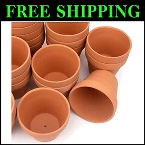 Premium Clay Nursery Pots 26-Pack with Drainage - Ideal for Succulent Displays - Picture 1 of 10