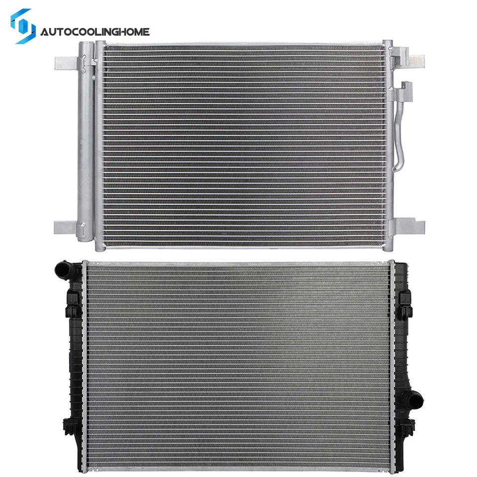 Cooling Radiator And A/C Condenser For 2015-2019 Volkswagen Golf SportWagen 1.8L - Image 1 of 4