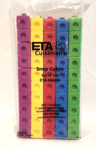 ETA Cuisenaire Snap Cubes Set of 100  Math Counting  Homeschool Educational - Picture 1 of 12