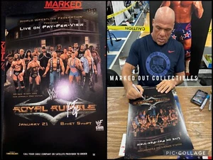 Kurt Angle Signed WWE Royal Rumble 2001 12x18 Poster WWF TNA AEW Proof - Picture 1 of 2