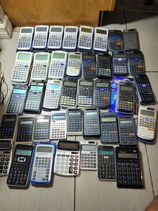 Lot 40 Casio fx-9750GII Graphing Calculator White hp sharp and more used - Picture 1 of 19