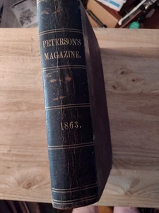 PETERSON'S MAGAZINE COMPLETE YEAR 1863 GREAT COLOR FASHION ILLUSTRATIONS - Picture 1 of 5