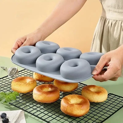6 Löcher Silikon Backform Antihaft Donut Formen für Muffins und Cupcakes - Bild 1 von 4