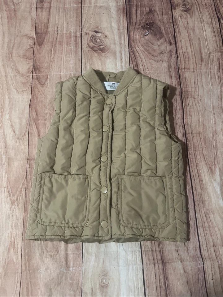 Chaleco H&M Niño Pequeño Beige Talla 3/4t Invierno Sin Manga Abotonada Foto 1 de 4