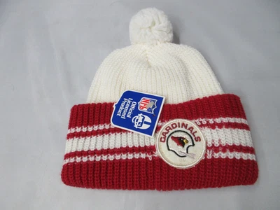 NUEVO CON ETIQUETAS Gorro Gorro Vintage ARIZONA CARDINALS Tejido Invierno Pom NIÑO PEQUEÑO/NIÑO Años 70/80 Foto 1 de 4