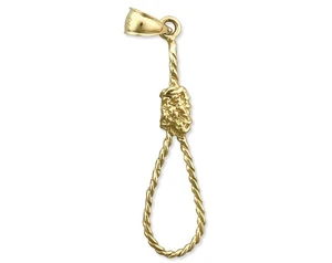 Colgante con nudo de ahorcado 3D de oro de 14K - Imagen 1 de 6