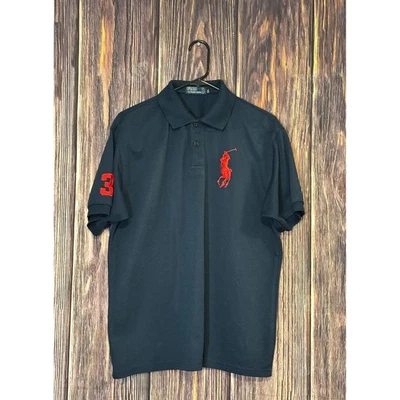 Polo Ralph Lauren Shirt Mens XXL Navy Blue Big Pony Embroidered Number 3 - Image 1 of 4