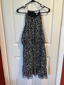 Nine West Mini Dress Black/White Print Sleeveless Elastic Waist Size XXL NWT - Picture 1 of 6